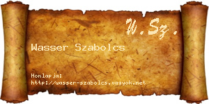 Wasser Szabolcs névjegykártya
