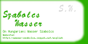 szabolcs wasser business card